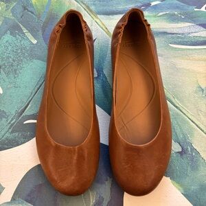 DANSKO Mollie Leather Ballet Flats Tan Size EU 37.5 Slip On Comfort Shoe
